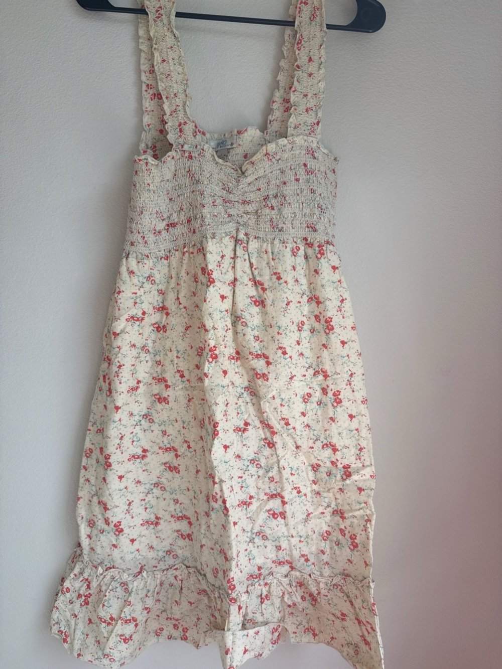 SO Cream Sundress with Pink Floral Print